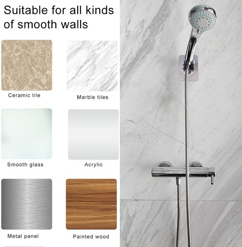 Bathroom Shower Head Holder Self-adhesive Adjustable Wall Mounted Shower Bracket - Picture 4 of 10