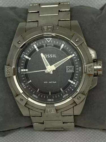 Fossil AM4241 Men s Watch Analog 44mm Date Grey Stainless Steel
