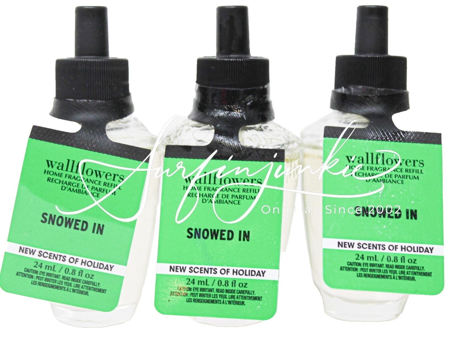 Bath & Body Works Snowed In Wallflower Plug In Bulb Refill 3pc Set Christmas-image