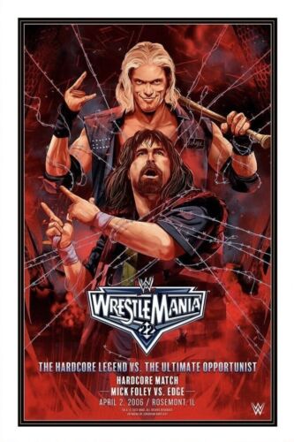 WWE WrestleMania 22 Mick Foley Edge Legendary Moments Kunstdruck Poster Bartlett