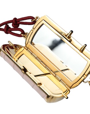 【VIP価格】DOLCE & GABBANA Exotic Pink Mini Mirror Bag DOLCE & GABBANA Bag Pink Exotic Leather Mini Mirror Tassel