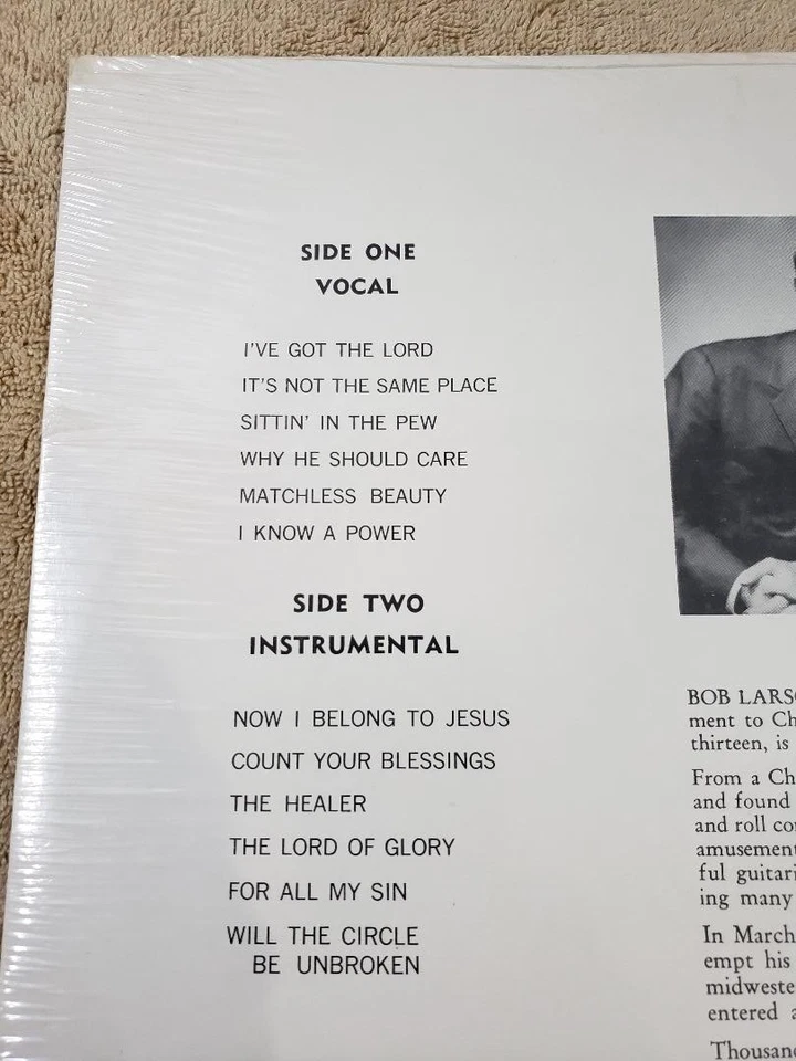 Bob Larson ~ I've Got The Lord ~ CRS-4000 ~ 1966 ~ LP ~ NEW SEALED - Image 3 of 3