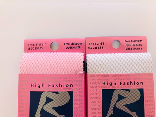 3-pack QUEEN Size Fishnet tights, fit 150- 225 lbs, 5'3- 5'11", Pink,White - Picture 11 of 14