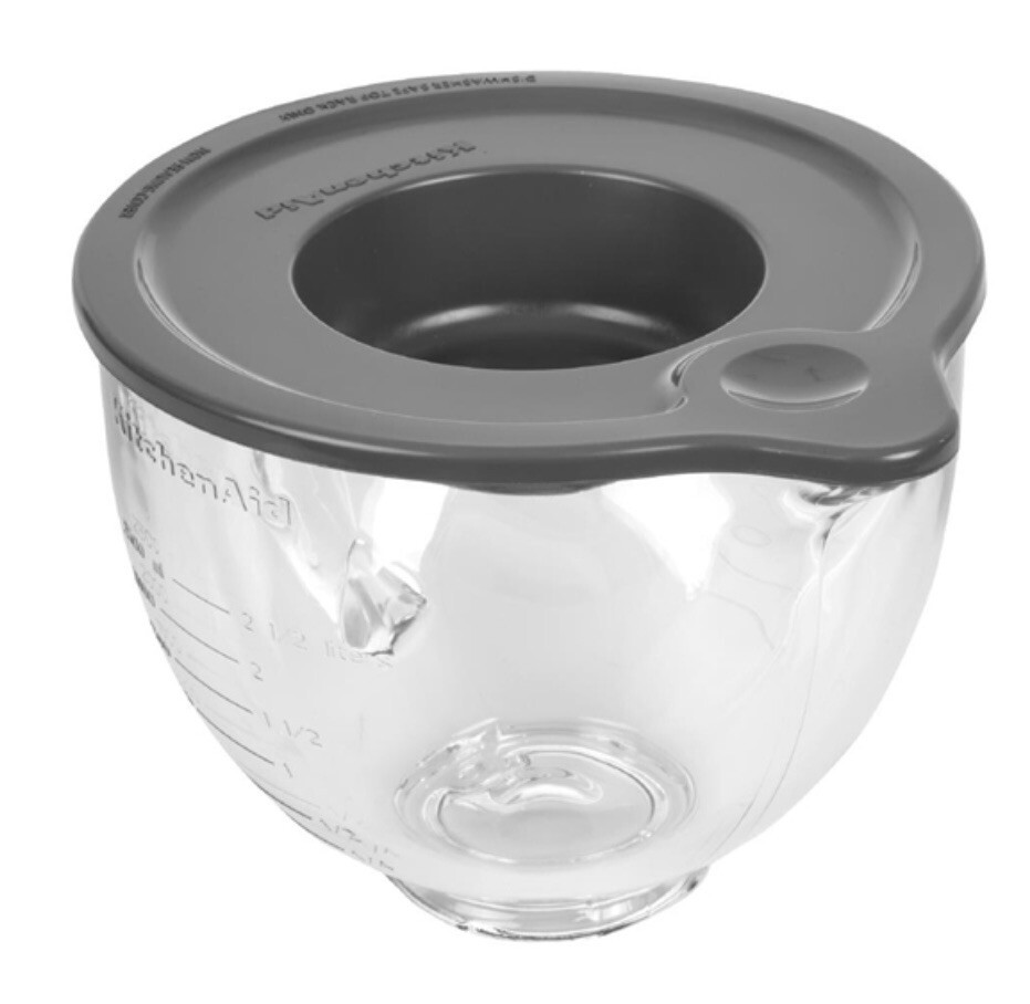Ciotola In Vetro Per Planetaria KitchenAid 4,7L - Trasparente, Con Coperchio, Per Modelli 4.3-4.8L
