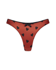 Vintage Agent Provocateur Hart Love Black Red Heart Thong Large AP 4 12-14 BNWT
