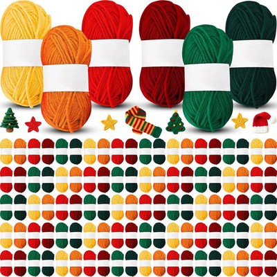 WILLBOND 200 Rolls 25g Assorted Colors Acrylic Yarn Skeins Bulk 8749 Yards Multi
