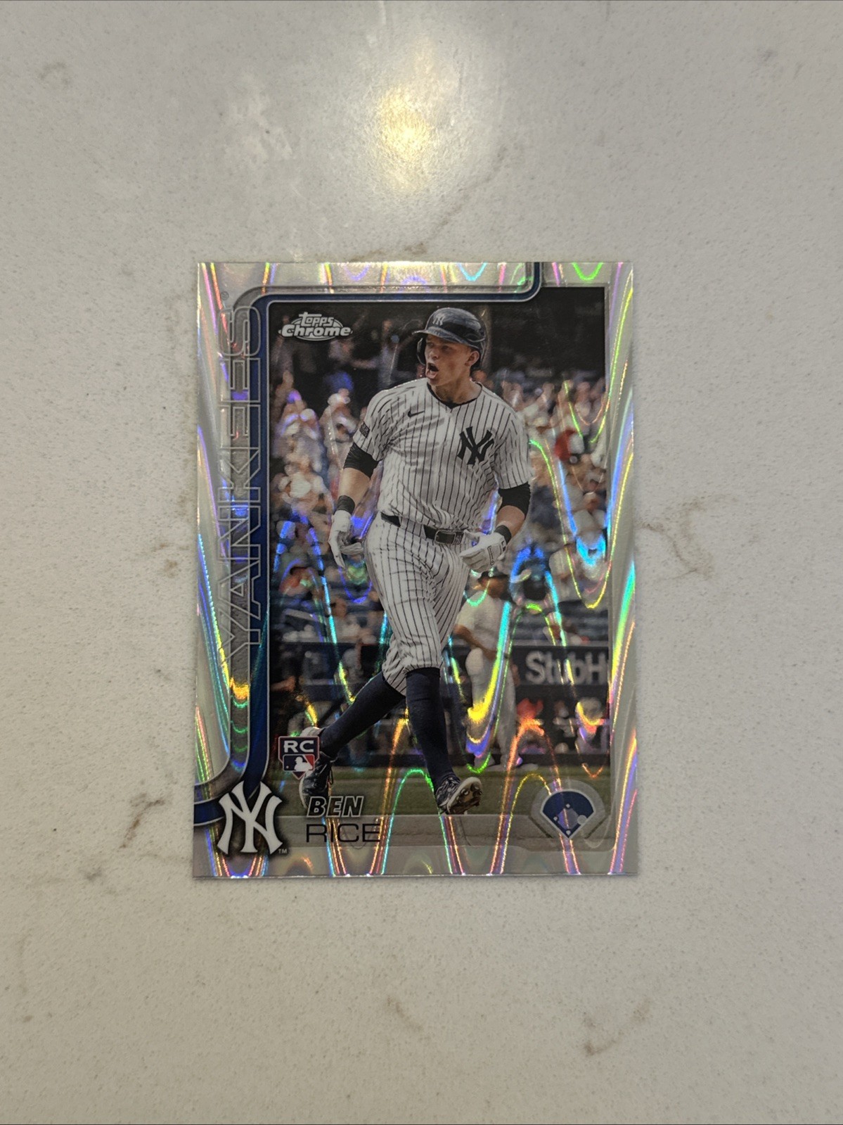2025 Topps Chrome - Ben Rice #139 RayWave Refractor (RC) New York Yankees