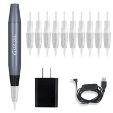 Portable Tattoo Machine Pen Eyebrow Lip Permanent Makeup Pen with 1R 3R Cartr...