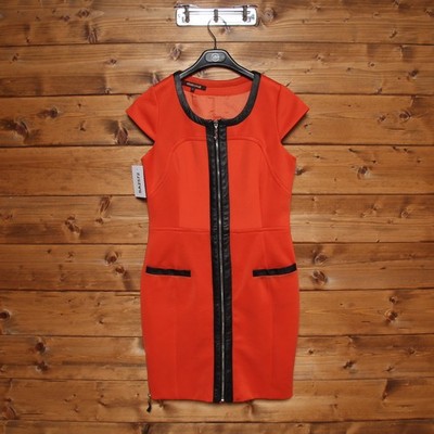 ROBERTO CAVALLI Damen Vintage Kleid Größe 40 Orange Reißverschluss