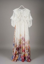 ZIMMERMANN Elegant Prima Lasercut Polka Dot Ruffle Embellished Gown size 3