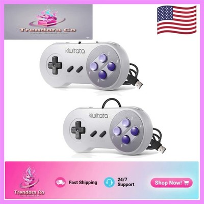 Ergonomic 2 Pack SNES USB Gamepad for Windows & Mac - Ultimate Retro Experience