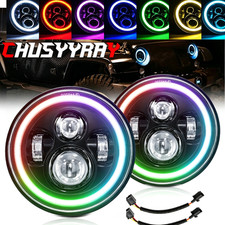 7 Inch Led Rgb Angel Halo Headlights Combo Chasing For Jeep Wrangler Lj Jk Tj 7 Inch Led Rgb Angel Halo Headlights Combo Chasing For Jeep Wrangler Lj Jk Tj