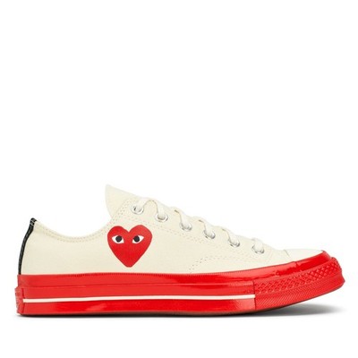 CONVERSE X COMME DES GARCONS PLAY Red Sole Chuck 70 Low  - White - AZ-K123-001-2
