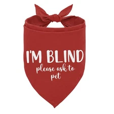 Im Blind Dog Bandana Please Ask to Pet Red Pet Triangle Scarf Accessories