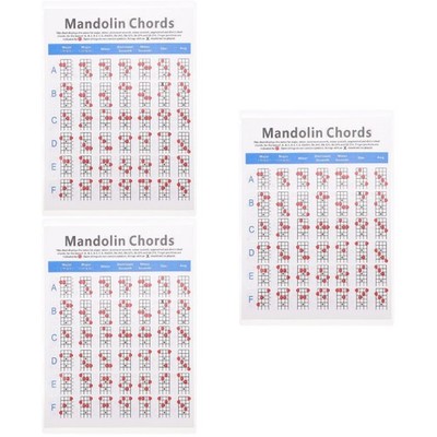  Set of 3 Mandoline Akkorde Praktisches Mandolinen-akkorddiagramm