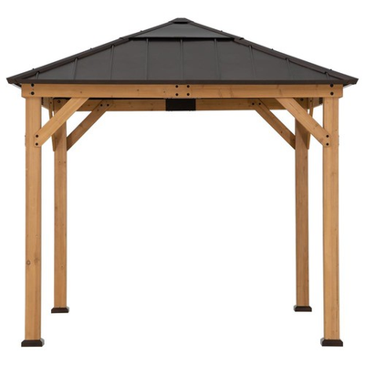 #ad Outdoor Patio Cedar Framed Gazebo with Steel amp; Polycarbonate Hip Roof Hardtop $970.88