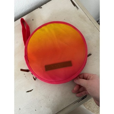 SunnyLife Picnic Utensil Set Orange Pink Gradient Round Case