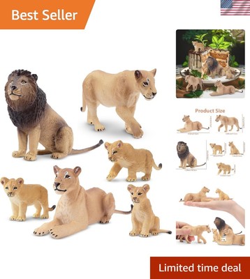 Realistic Wild Life Lion Figurines Set - Perfect for Parties & School Projects