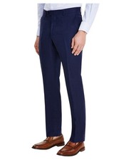Tommy Hilfiger Mens Modern fit Dress Pants 48 / 32 Navy Blue Solid Linen