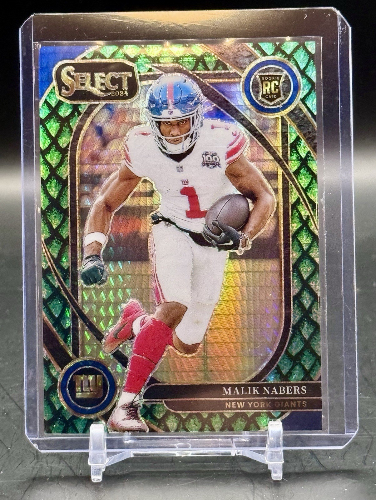 2024 Panini Select - Club Level Malik Nabers #220 Dragon Scale Prizm /81 (RC)