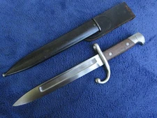 RARE ORIGINAL US M1889 REMINGTON UNMARKED BAYONET AND SCABBARD WITH HANGER