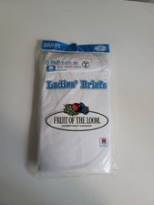 VTG 1985 Fruit Of The Loom Ladies Briefs Sz 8 Granny Panties NWT White Cotton
