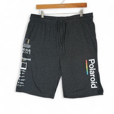 Polaroid Jam Shorts Mens XL Dark Gray Cotton Blend Graphic Loungewear Sleepwear