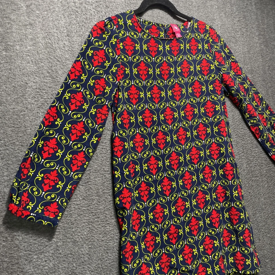 Vestido J Caqui Med 8-10 Niña Navidad Vacaciones Pana Rojo Azul Verde Midi LS Foto 2 de 4