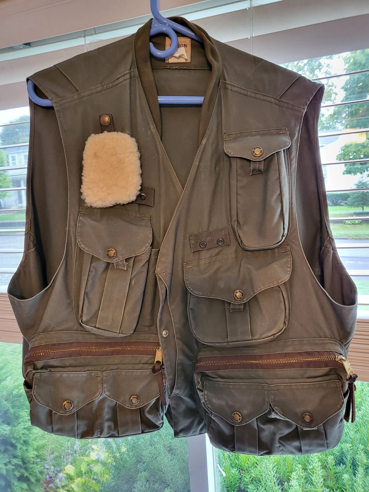 Vintage CC Filson Fishing Guide Vest Men X Large Green Made In USA Style 136