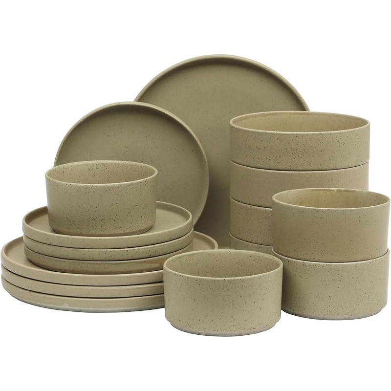 16pcs Includes Plates Bowls Gift Ready Durable Kitchen