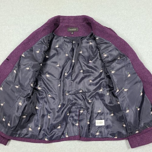Talbots Wool Blazer Purple Speckled Duck Lining Button Down Suit Jacket Size 8 - Picture 7 of 14