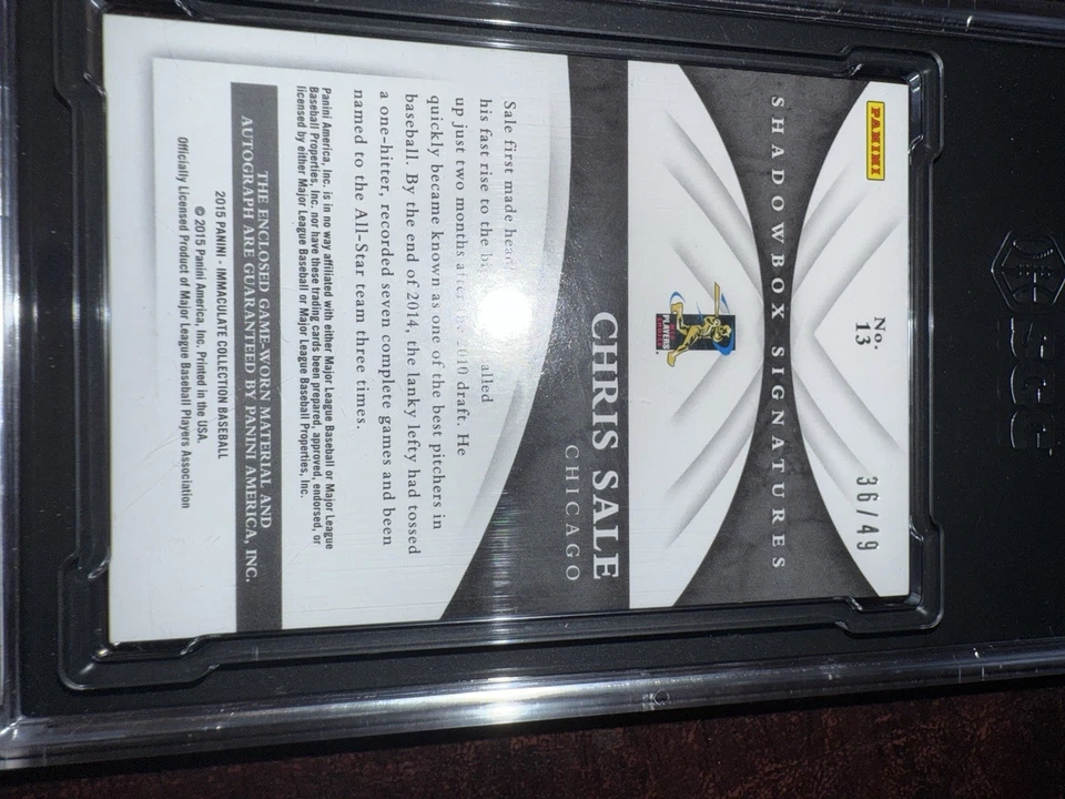 Panini Immaculate Shadowbox 2015 material firma venta Chris/49 SGC 9 automático 10 Foto 3 de 4