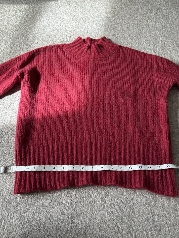 Suéter para mujer Peserico rojo mezcla de lana cuello falso talla 40 Foto 3 de 4