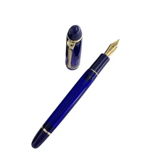 Translucent Blue EF/0.38mm Nib Wing Sung 699 Acrylic Piston Fountain Pen