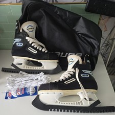 Bauer Impact 40 Adults Black Hockey Ice Skates Sports Size 260 Length With Bag