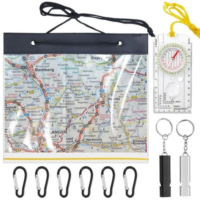 Kartenhülle wasserdicht, Kartenhalter, transparente Kartenhülle mit Navigationskompass 