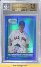 2006 Bowman Draft Chrome Picks Blue Refractor Dustin Richardson BGS 9.5 READ 0b5