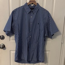 Ralph Lauren Blue and White Plaid Mens Shirt ...