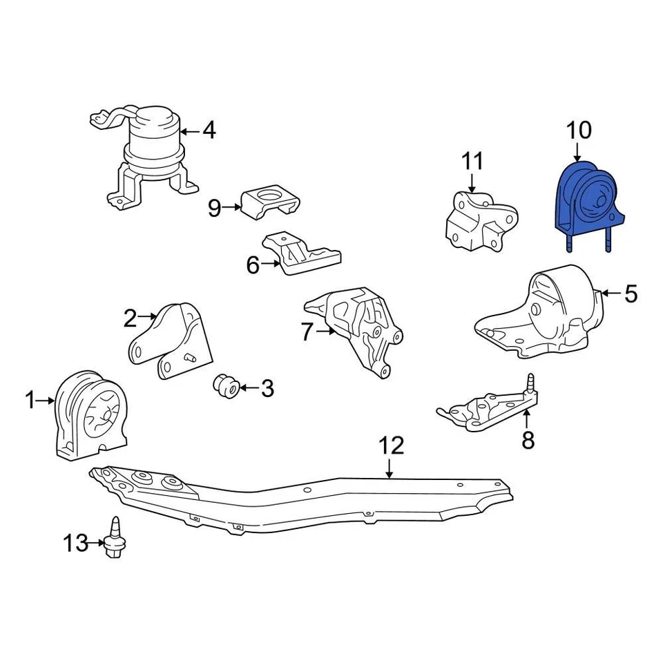 For Toyota RAV4 1996-2000 Toyota 1236274391 Right Engine Mount Foto 2 de 2