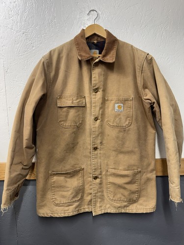 Vintage Carhartt Canvas Chore Coat Men's Large? Tall Blanket Lined Distressed