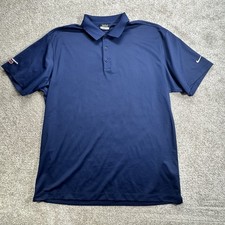 Nike Dri Fit Polo Shirt Navy Blue Short Sleeve Golf Men  s Size XL Embroidered