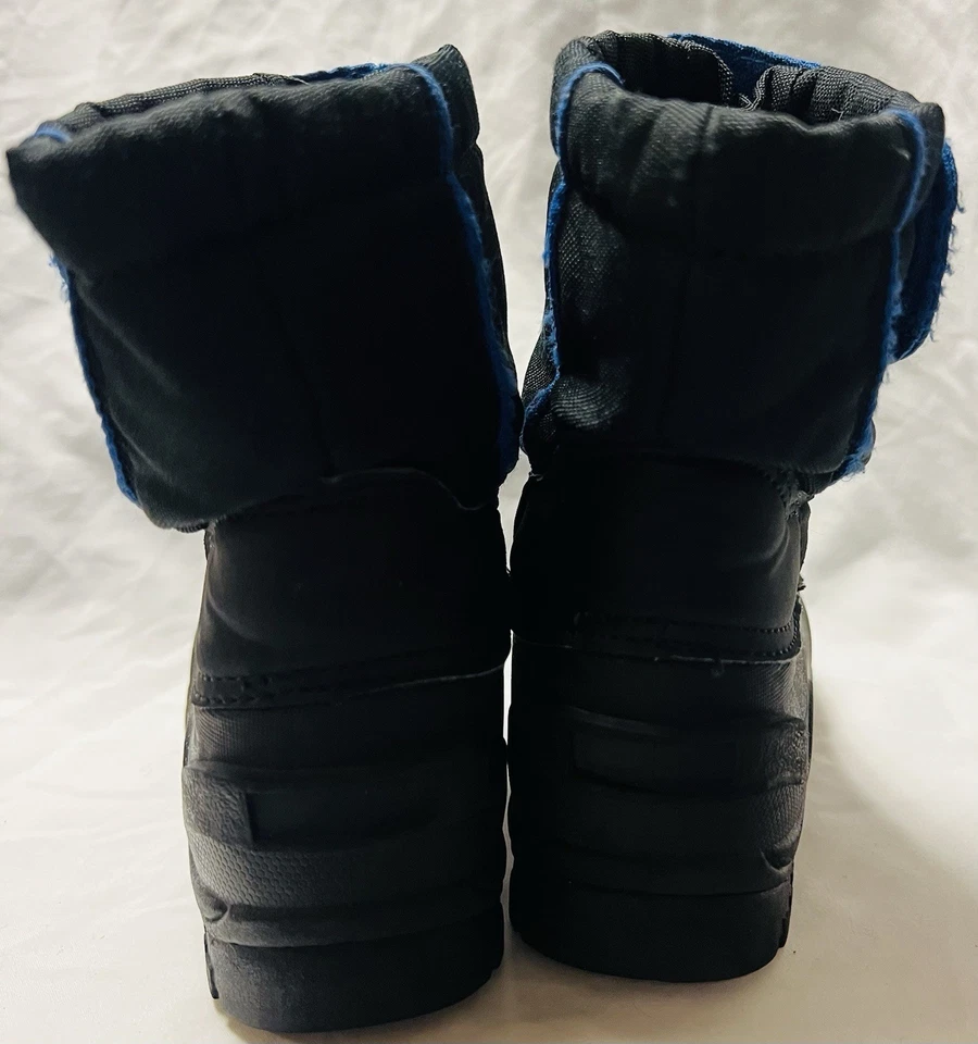 Itasca детский зимний снег ботинки размер 9 | черный синий | водонепроницаемый | теплый с подкладкой - Изображение 4 из 4