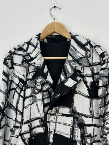 Chaqueta Colección Versace Algodón Seda Negro Blanco Hombre Talla 52 - Imagen 2 de 13