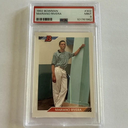 MARIANO RIVERA 1992 BOWMAN BASEBALL RC ROOKIE CARD #302 PSA 9 YANKEES
