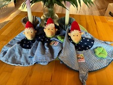 💕 Sigikid Kuscheltuch Schmusetuch 49027 Blau  Wichtel Zipfli Zöpfli 💕3 als SET