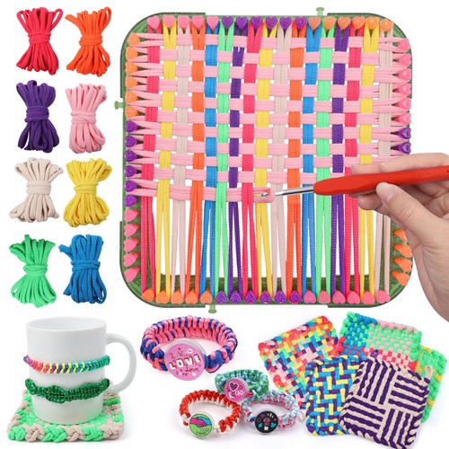 Weaving Loom Kit Toys for Kids, DIY Crafts Projects of 6 Potholders and 10 Fr...