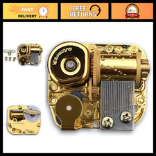 Golden Music Box Mechanism - Clockwork Sankyo Musical Movement for DIY Projects