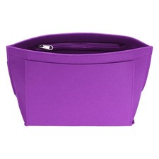 Purse Organizer Insert, Medium Felt Handbag Organizer with Zipper, Purple