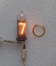 x1 IN-14 Nixie Tube all digits tested + brass decoration rings from EU