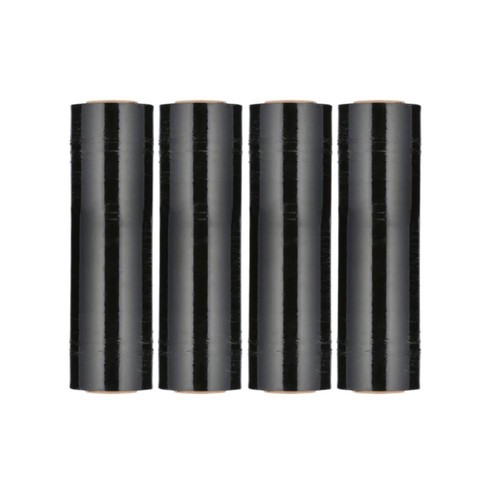 8 rollos de película de envoltura elástica manual calibre 100 calibre 18" x 1000' negro oscuro - Imagen 3 de 10
